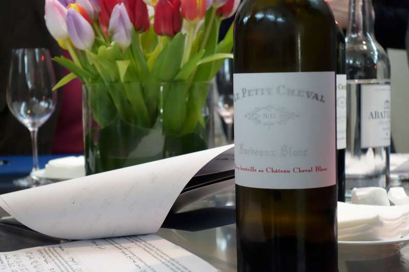An interesting look at Petit Cheval Blanc (100% Sauvignon Blanc). Amazing length and texture