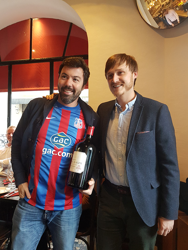 Thomas Parker (r) with Jean-Charles Cazes, a man with great taste in wine & football