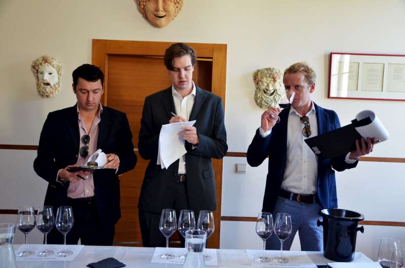 9am appointment at Leoville Poyferre - Ed, Nick and Henry make notes.