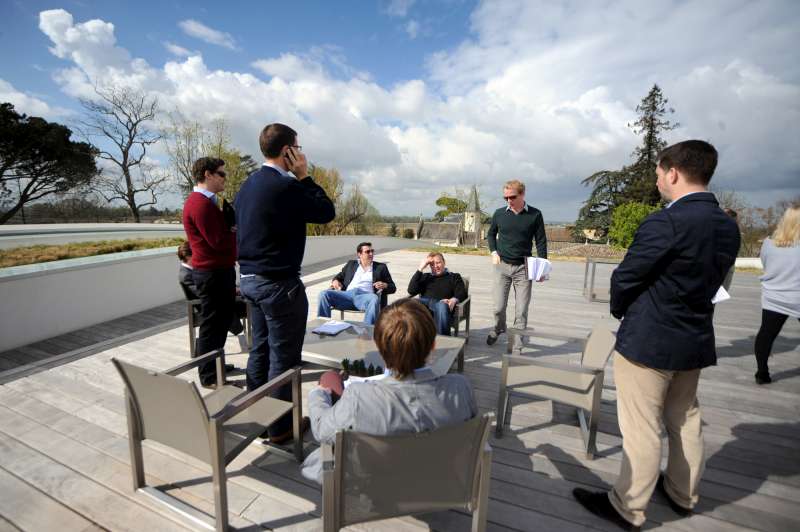 We take in the view from the roof of Cheval Blanc's new winery.