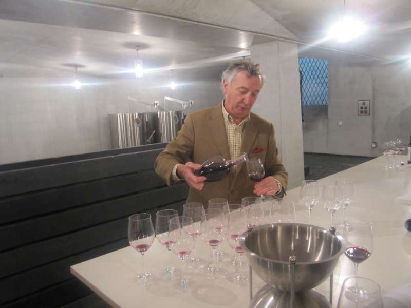 Jacques Thienpont serving his exceptional Le Pin 2014