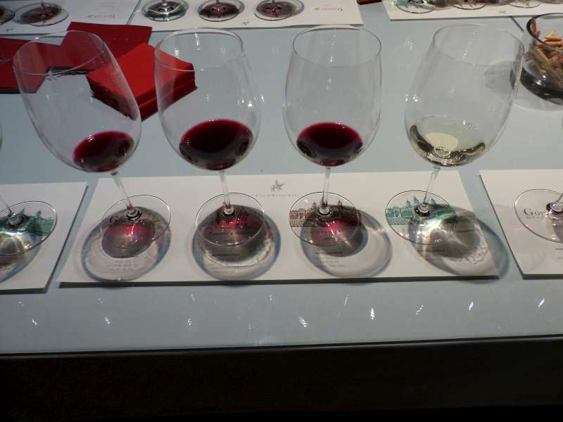 The tasting flight at Château Cos d'Estournel.