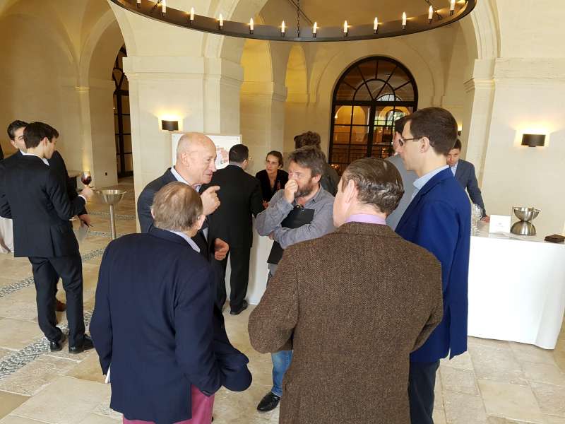 Hervé Berland of Château Montrose with Stephen, Oliver, Tom and Derek Smedley MW.