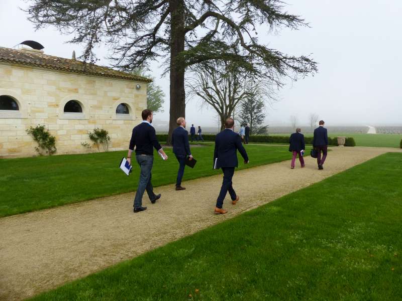 Happily on our way after tasting Cheval Blanc and d'Yquem. 