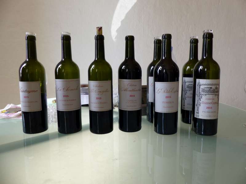 Denis Durantou's line-up of brilliant 2015 wines. As usual, Les Cruzelles outperformed its humble appellation.