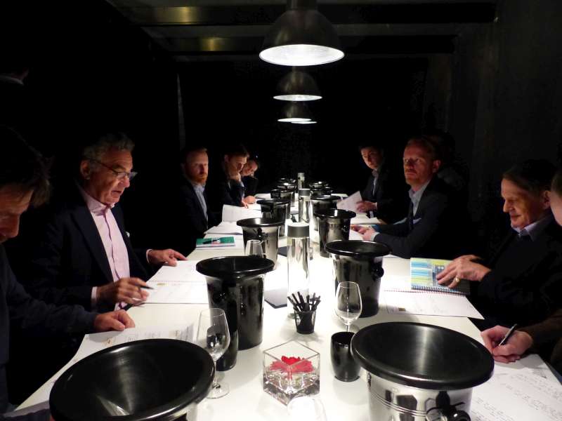 Sitting down to taste any wines that we might have missed.