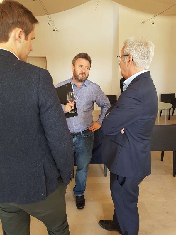 Stephen and Thomas discussing the vintage with Denis