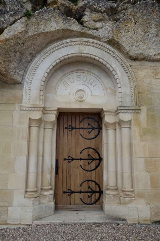 The entrance to the cellar at Chateau Ausone