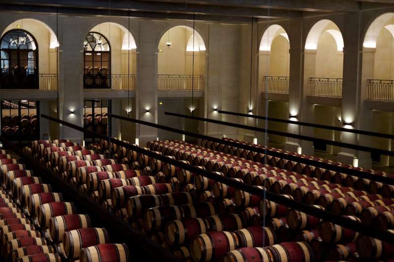 The grand barrel cellar at Château Montrose